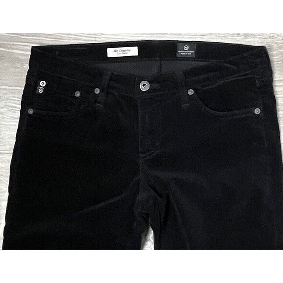 AG Velvet Jeans 30 Legging Black Skinny Stretch Pants USA Made Holiday Chic Luxe - Picture 4 of 7